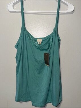 Merona Teal Lace-Trim Camisole 1XL